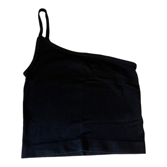 BDG Urban Outfitters BDG One Shoulder Tank Top in Black (M) - Picture 2 of 9
